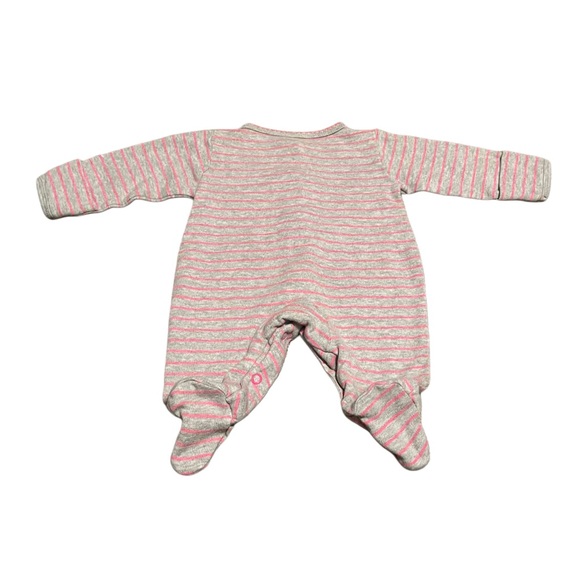 CARTERS Pink & Gray Footies Cozy One Piece Sleeper - Picture 3 of 4